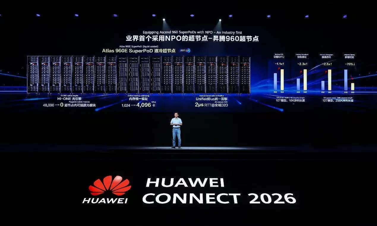 Huawei Launches World's First NPO-based SuperPoD – Atlas 960E SuperPoD