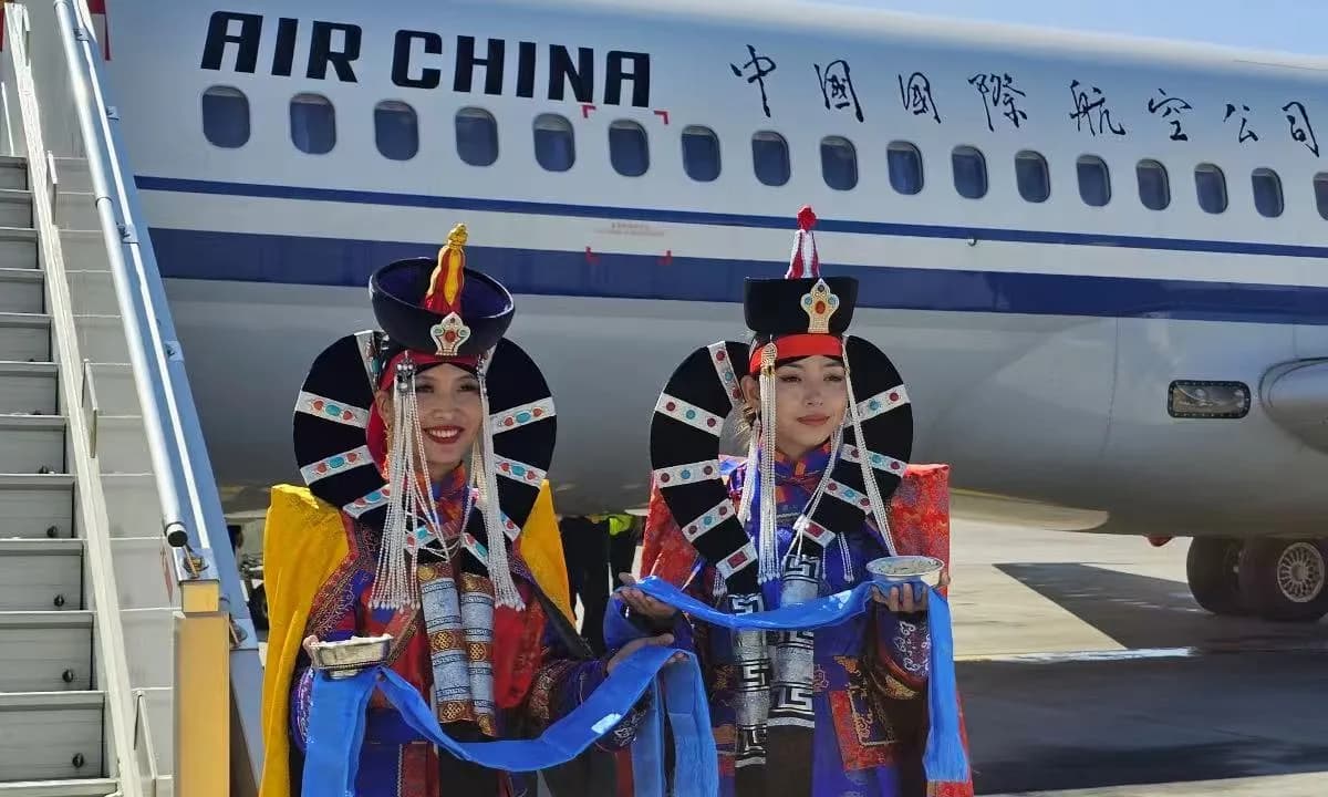 Air China's C909 starts first international commercial flight to Ulaanbaatar, Mongolia