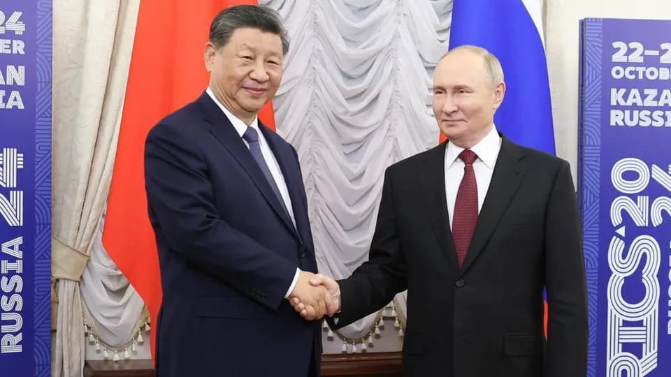 Xi arrives in Kazan for BRICS Summit, meets Putin